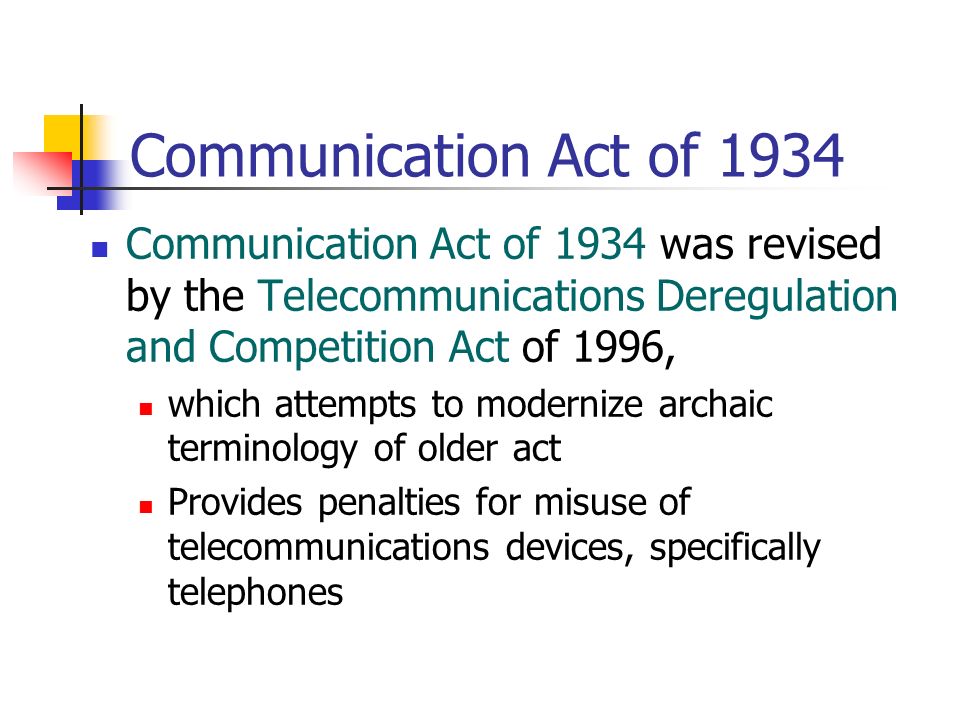 TOPN: Telecommunications Act of 1996